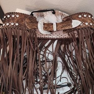 Western Calf Hair Fringe Belt